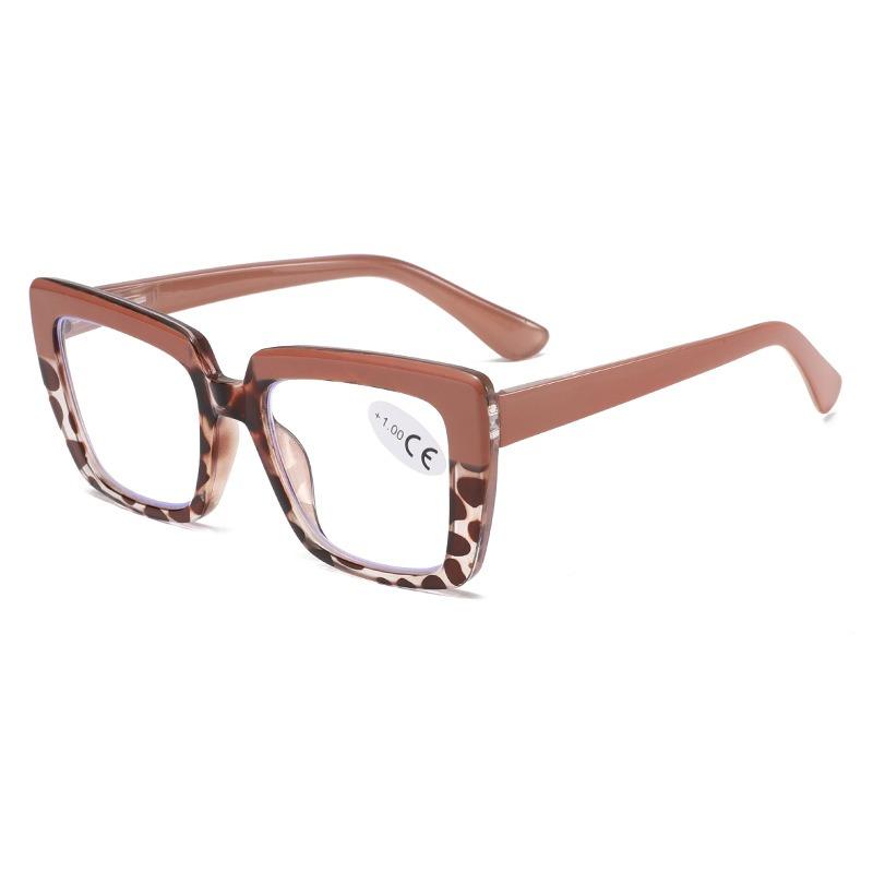 

+1.0+1.5+2.0+2.5+3.0+3.5+4.0 Spring Leg Reading Glasses Large Frame Anti-blue Light Presbyopia Glasses Eye Protection 1.0