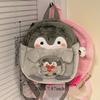 Transparent Cartoon Doll Bag Large Capacity Children Schoolbag Sweet Plush Penguin Backpack  Gift