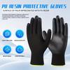2/6Pairs PU Coated Safety Work Gloves Non-Slip Seamless Knit Nylon Gardening Gloves with Polyurethane for Industrial Outdoor Use