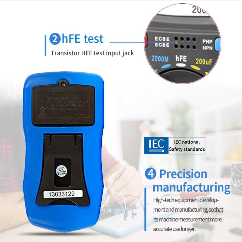 Professional Capacitance Measurement Multimeter LCR Digital Bridge, Resistance Fault Detection Instrument Tools for Electronic Repairs Digital Display