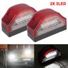 3 LED Number Lamps 12V-24V E9 Waterproof for Lorry Truck Trailer White Light Car License Plate Light