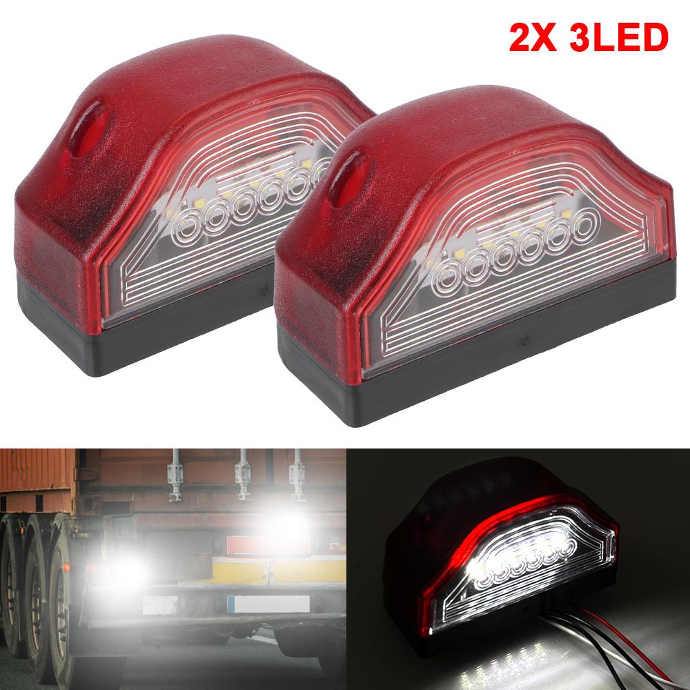 3 LED Number Lamps 12V-24V E9 Waterproof for Lorry Truck Trailer White Light Car License Plate Light