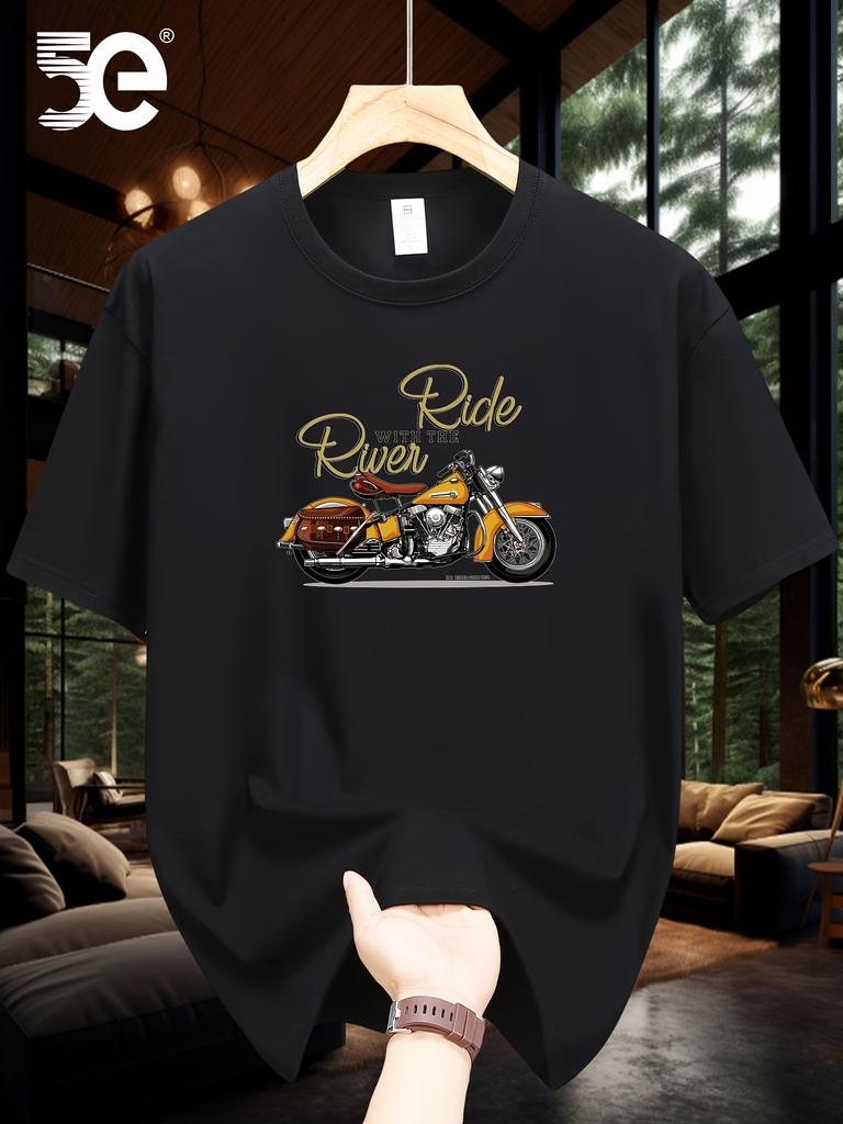 Mens Heavyweight 100 Cotton Graphic Tshirt Lightweight and Breathable Comfortable Casual Wear Trendy Machine Washable