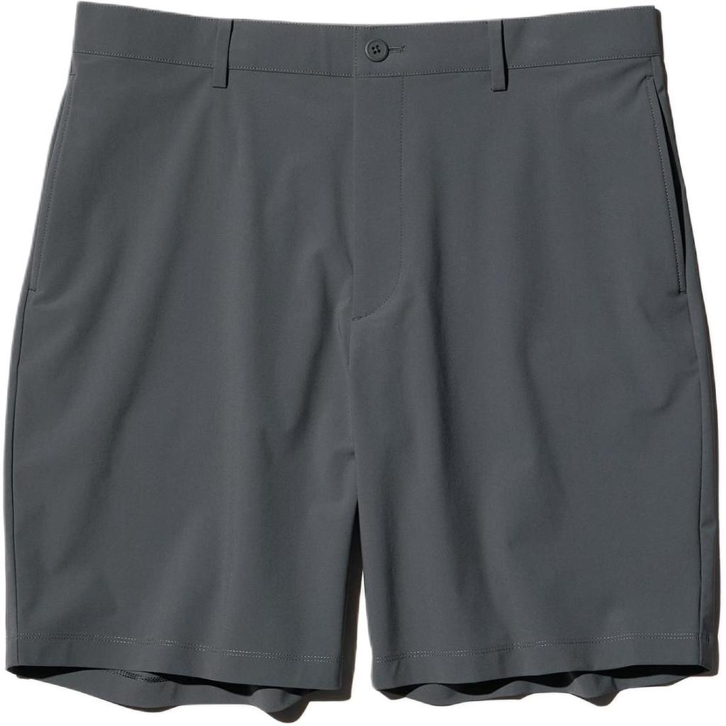 UNIQLO Solid Color Mid-Rise Button Five-Point Casual Shorts Unisex shorts Dark-Gray 470612-08