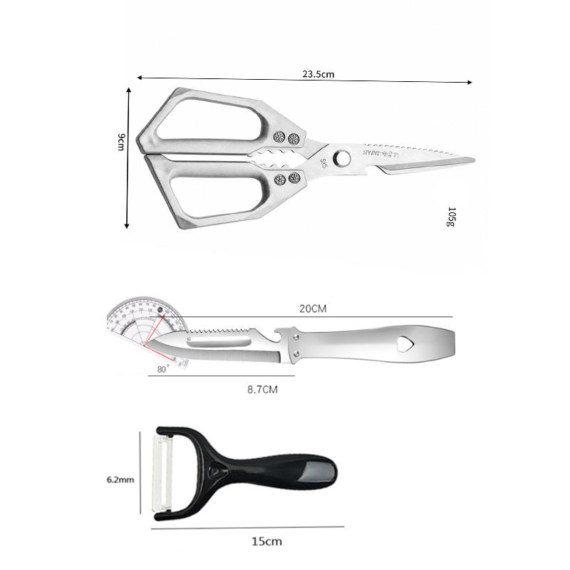 WXCOO Stainless Steel SK5 Heavy Duty Kitchen Shears Poultry Shears Multifunctional Kitchen Scissors for Chicken Bone Fish Cutter5