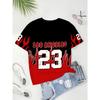 Alphanumeric Printed Short-sleeved T-shirt Sports Summer Women's Casual Round Neck Top