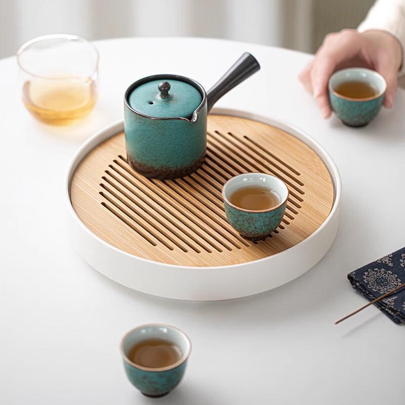 Elegant Round Ceramic Tea Tray