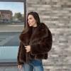 Women Short Coats Faux Fur Jackets Turn Down Collar Coat Work Outerwear Thick Warm Y2k Streetwear Jacket Elegant Autumn Winter