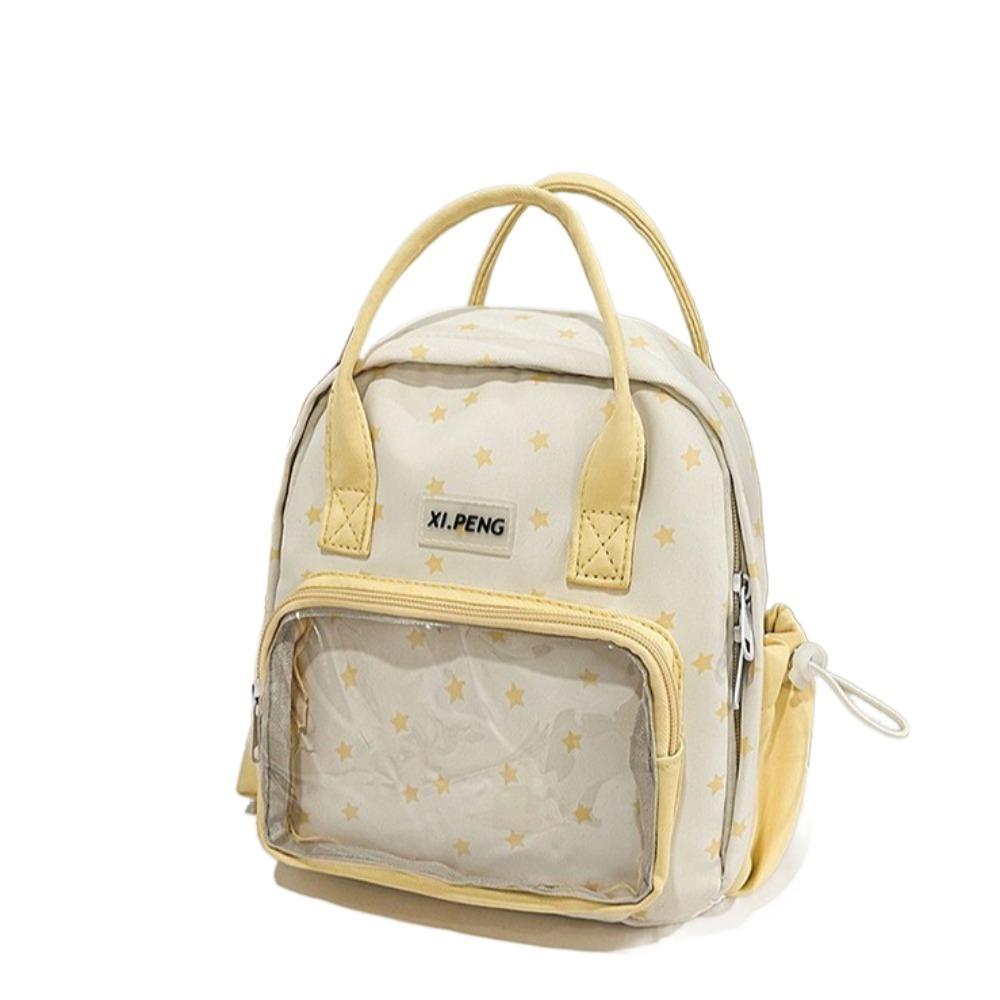 

Star Print Transparent Itabag Dual Purpose Y2k Backpacks Kawaii Transparent Pocket Backpacks Gift жёлтый