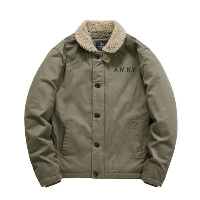 Winter Cotton Jacket, Men's Lamb Velvet Jacket, Cotton Jacket, Lapel Work Jacket, Men's Velvet Thickened Military Uniform Warm Cotton Jacket
