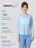 Women's Bamboo Yarn Quick-Dry Long Sleeve Yoga Top with Back Cross Design
