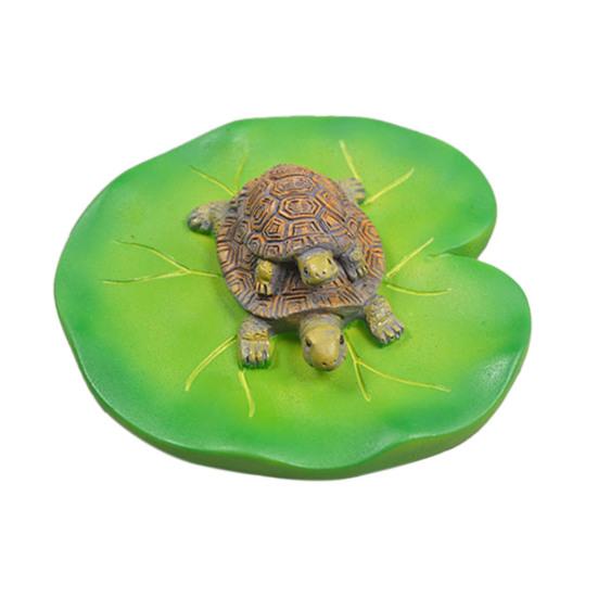 

Floating Lotus Leaf Turtle Figurine Double Tortoise Statue Sculpture Outdoor Garden Yard Fishpond Aquarium Decoration Ornament Tortoise