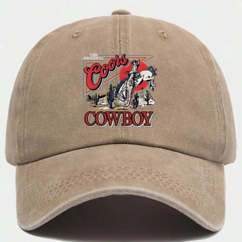 Cappellino da baseball classico western cowboy con logo regolabile, stile retrò, adatto per viaggi all'aperto, campeggio, protezione solare, hip-hop.