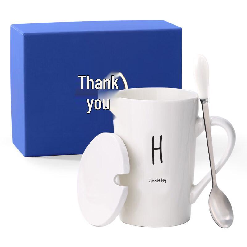 Qiwei Ceramic Mug with Lid and Spoon
