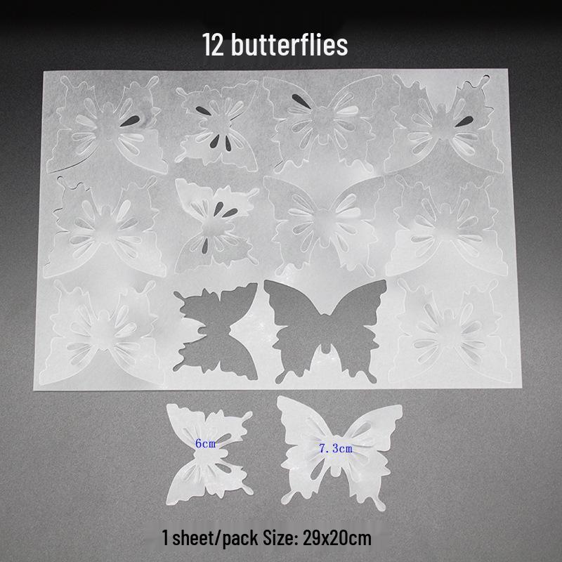 Pre-cut Butterfly Brooch & Pendant DIY Heat Shrink Plastic Sheets 12 Butterflies