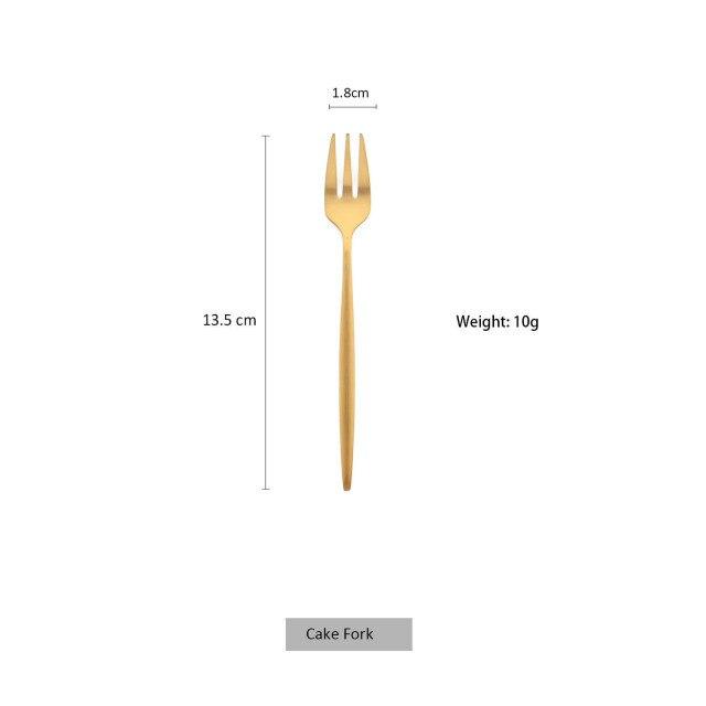 

1 шт. золотой набор столовых приборов, золотые ложки, вилки, ножи, столовые приборы, набор столовых приборов, столовая посуда из нержавеющей стали, матовый набор столовых приборов для ужина cake fork
