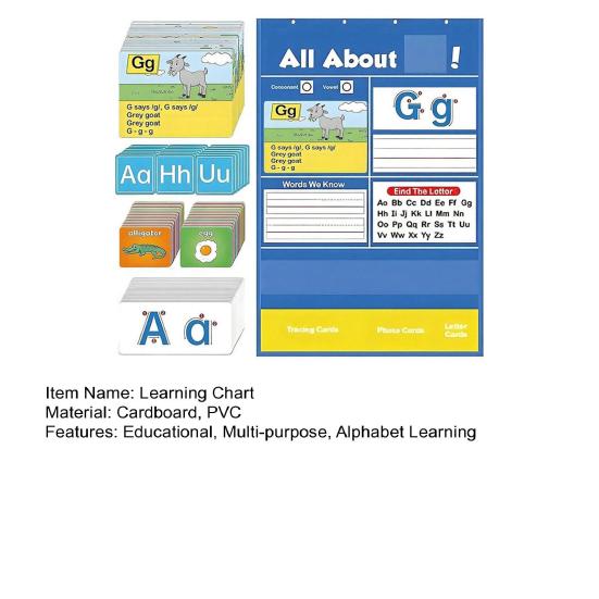 Alphabet Learning Pocket Chart Toddlers 1-3 ABC 26 Letters Learning Wall Chart Classroom Preschool Handwriting Practice Letter Tracing Circle