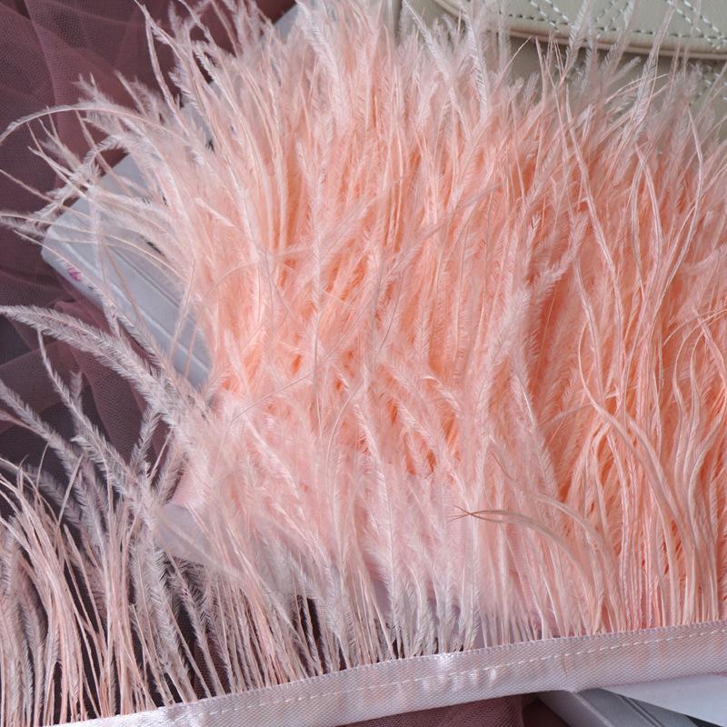 Verschlüsselter Federstoffstreifen 10-13 cm Straußenhaar Stoffkante Kleid Lateintanzrock Stoffband Hut Dekorationsmaterial