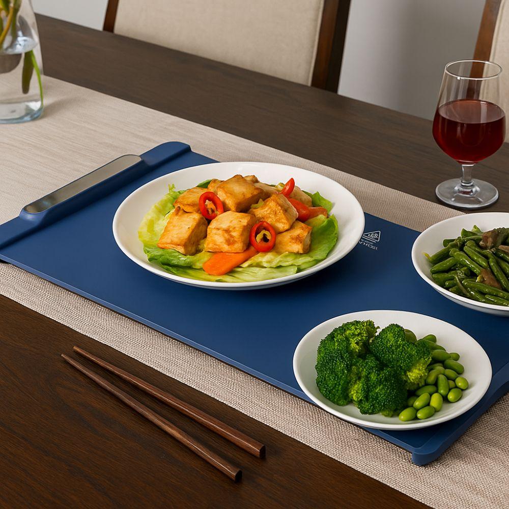 Non Slip Food Warming Mat Adjustable Temperature Electric Heating Tray Household Dining