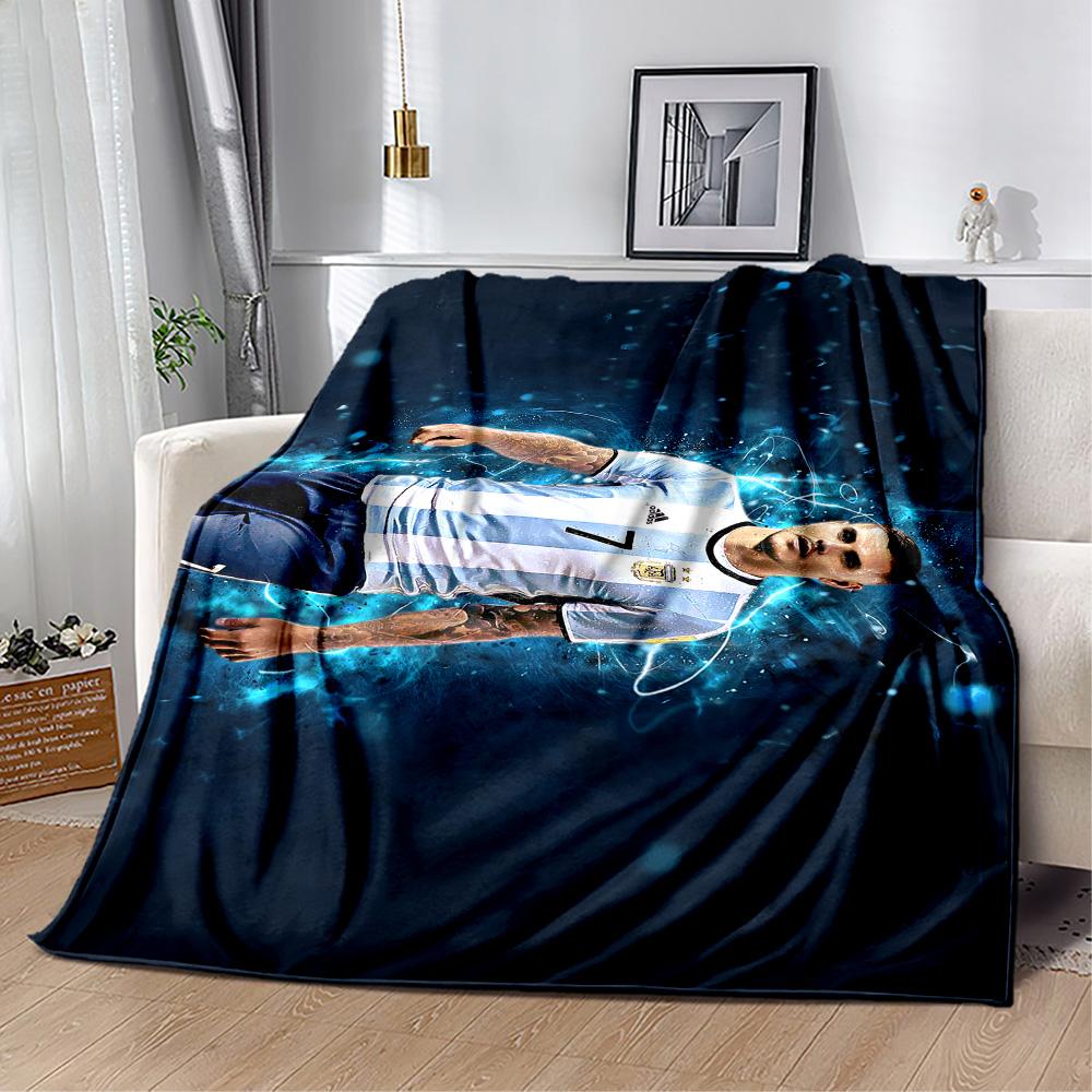 Argentina Football Player Blanket Ultra-Soft Perfect for Seaside Bed Office Chair Four Seasons Multipurpose Stylish Decor