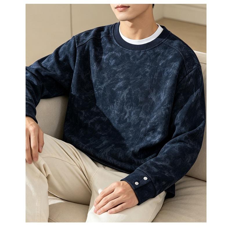 Men S Vintage Loose Fit Crew Neck Long Sleeve Sweatshirt For Teens