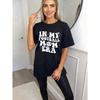 Oversized T Shirt Black In My Football Mom Era Print Graphic Tee For Casual Wear And Sports Events