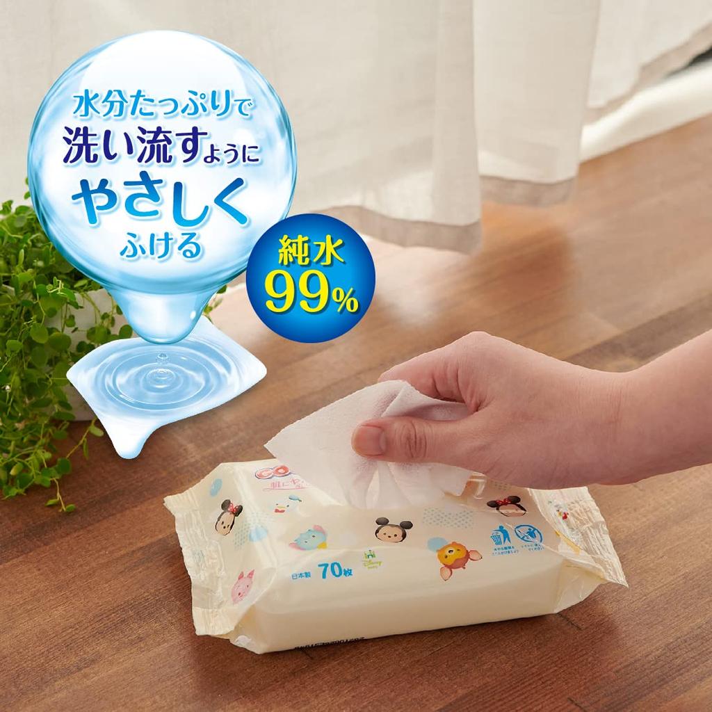 Baby Goon Baby Wipes Tap Rich 1680 Sheets Sheets X 24 In [Refill Wipes] Skin-friendly (70 Pieces) [Sold Case] <Disney Design>