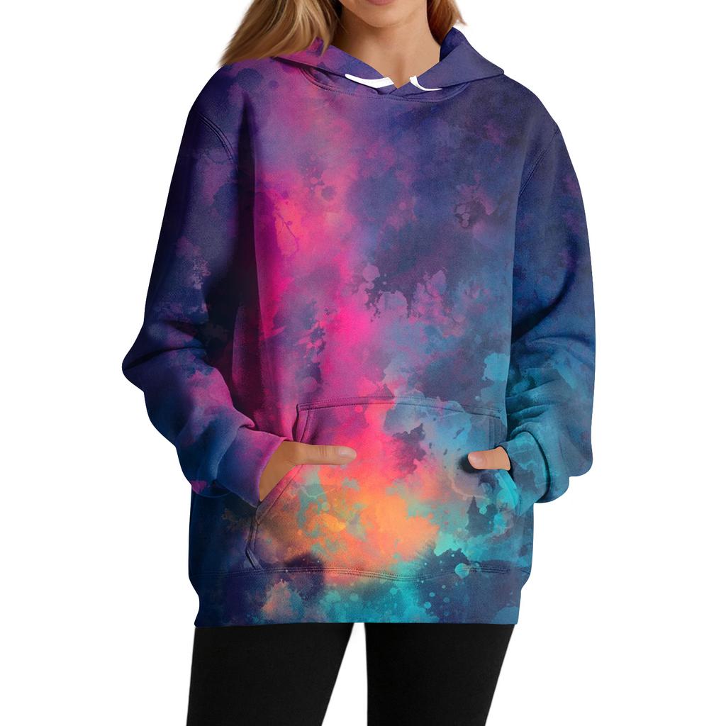 Women's Fashion Daily Versatile Casual Crewneck Sweatshirts Graphic Daily Long Sleeve Gradient Patchwork Printed Top Sweatshirts
