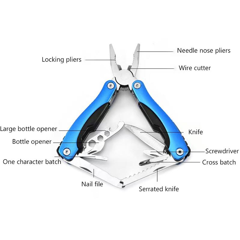 Camping Gear Outdoor Survival Stainless Steel 9 In 1 Portable Multi Tool Plier Camping Accessories Portable