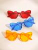 3PCS Dopaamine Heart Frame Fashion Glasses Suitable for Daily Wear Driving Photography Parties