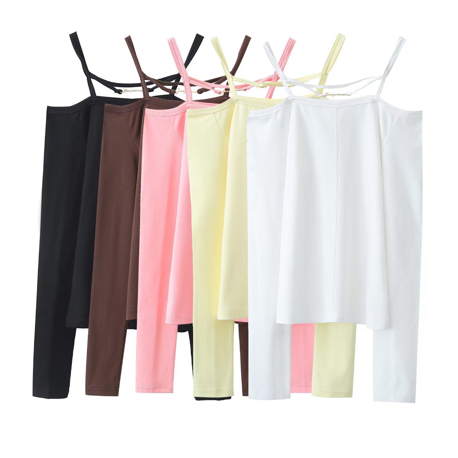 

2025 Women s Slim Stretch One-Shoulder Solid Color Top Medium