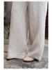 Lu & Andi Women's Spring Han Hemp Wide-Leg Pants - New Chinese Style Slimming Drape Straight Leg Casuals