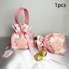 1PC Flower Printed Drawstring Candy Pouch Bag, Handle Bag Gift for Wedding Party