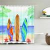 Sunlight Beach Waterproof Fabric Shower Curtains 3D Printing Palm Tree Bath Curtain For Bathroom Bathtub Decoration With Hooks