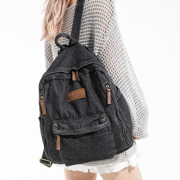 2025 New Casual Retro Simple Student Schoolbag Large Capacity Denim Fashion Commuter Backpack Backpack