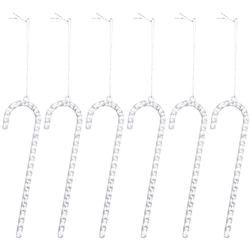 New Christmas Decorations: Acrylic Transparent Walking Stick Pendant, Colorful Ice Cone Christmas Tree Pendant