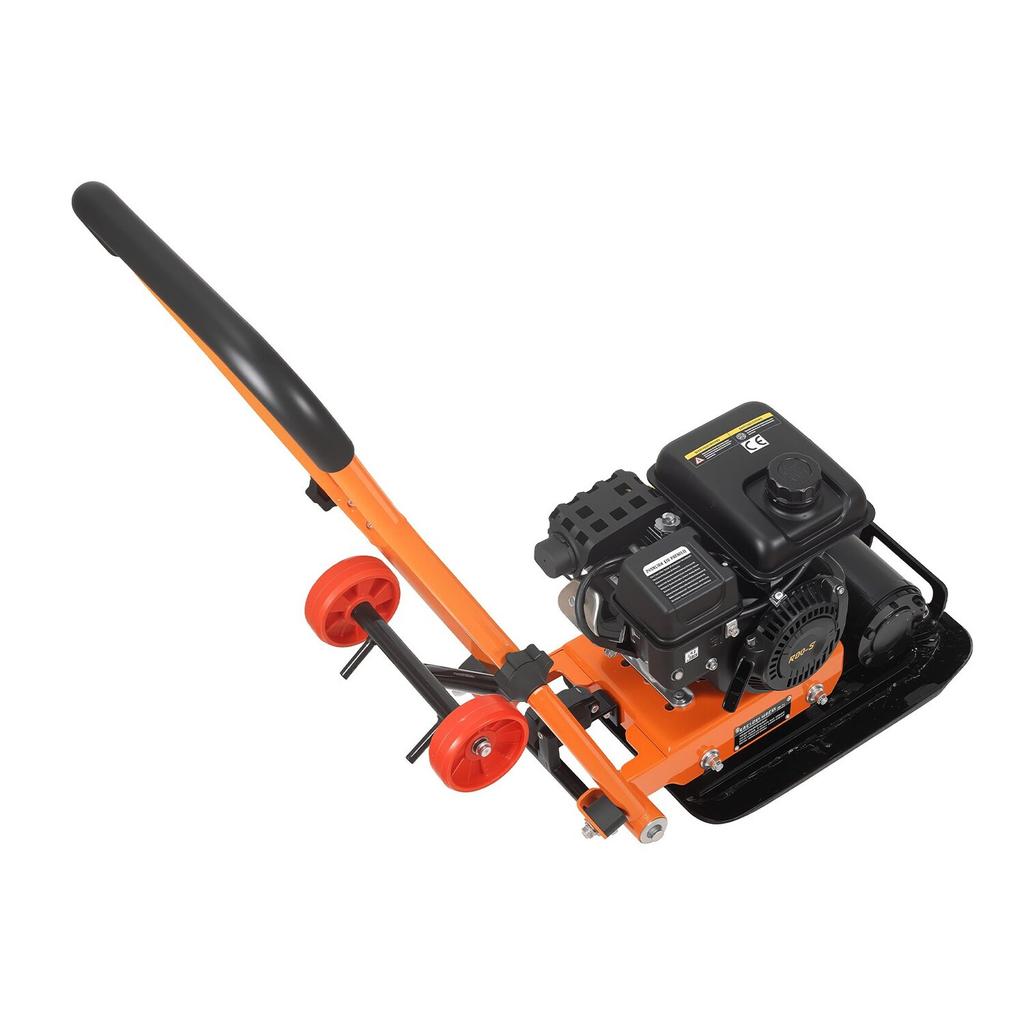 Plate Compactor, 2 HP 79CC Gas Engine, 5250 VPM Vibrating Ground Rammer, 8 kN Compaction Force, 41 x 31.5 cm Plate, Walk Behind Compactor for Paver
