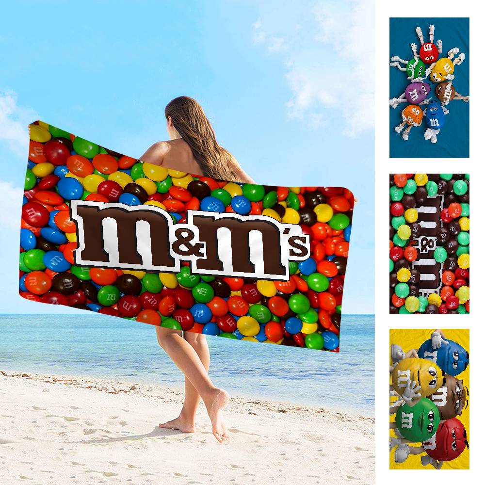 M-Ms C-Chocolate Anime Beach Swimming Towel Soft Absorbent Washcloth Children's Gifts for Kids Travel Camping Gym