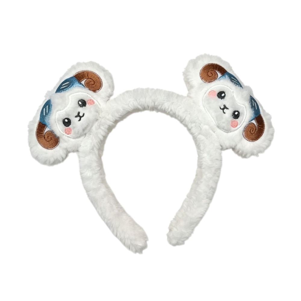 Soft Goat Ears Headband Plush Lamb Cosplay Tail Comfortable Wear Sheep Horn Hair Band Photo Props