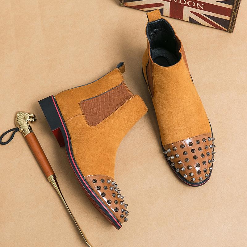 

Высокие Ретро Модные Ботинки с Острым Носком из Кожи Большого Размера Мужские Повседневные Ботинки Мартин Осень и Зима Индивидуальные Ботинки Ивы 46 коричневый