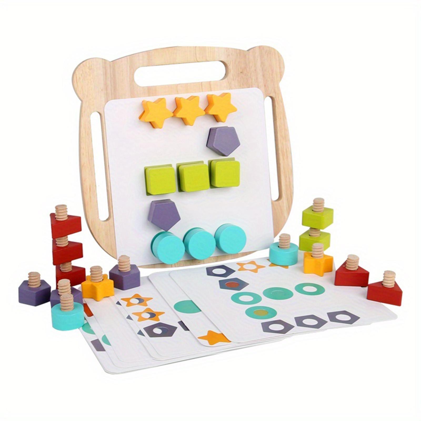 

Детская деревянная головоломка с винтами для мальчиков и девочек, развивающая ручные и умственные способности, настольная игра, праздничный подарок One Size