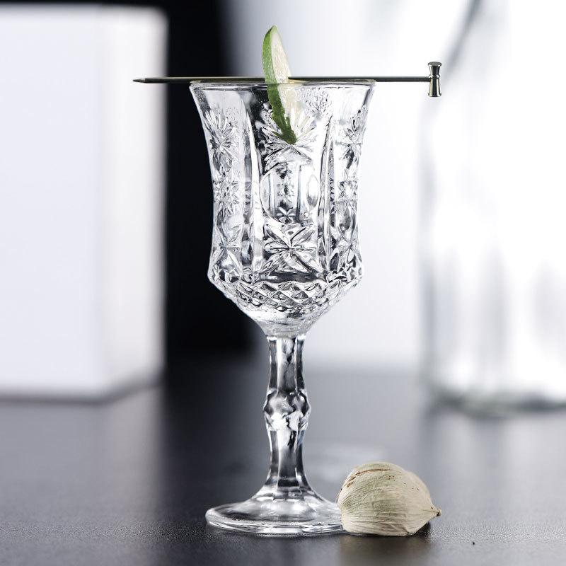 2ks 100ml evropský křišťálový vyřezávaný pohár kreativní průhledný zadní sklenice retro embed šampaňské zmrzlina džus studený nápoj pohár