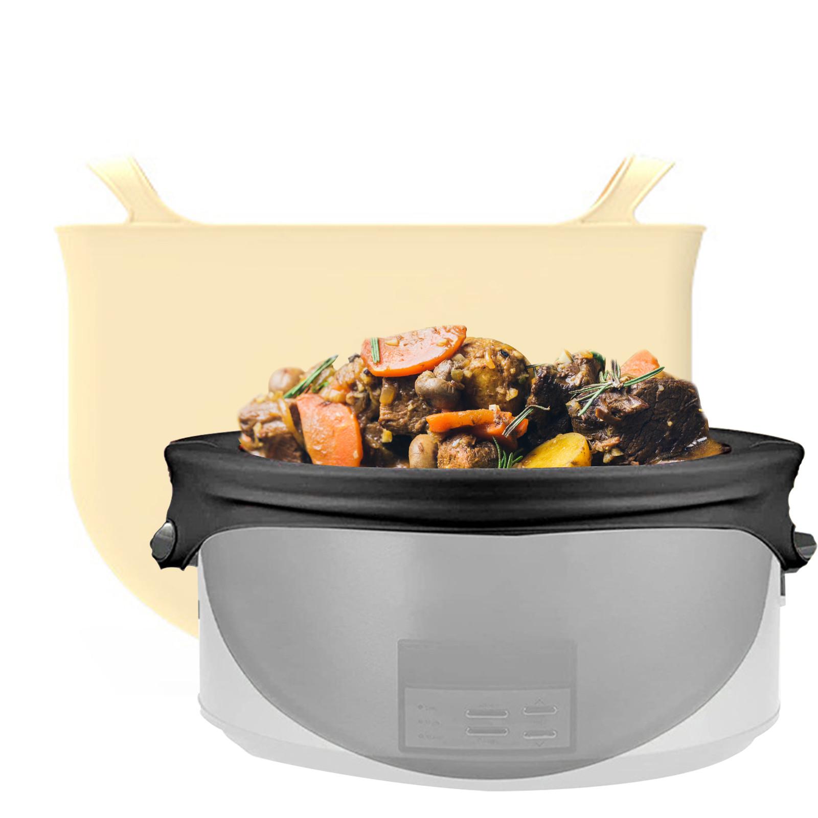 

Silicone Slow Cooker Divider Liners, Reusable, Eco-Friendly, Leakproof Dishwasher Safe Cooking Liner For 8QT Crock Pot One Size жёлтый