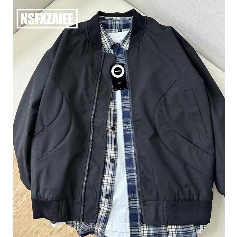 Men's 2025 Hong Kong Style Loose-Fit Baseball Jacket - Trendy, High-Quality, Rascally Handsome Spring/Autumn Fashion.