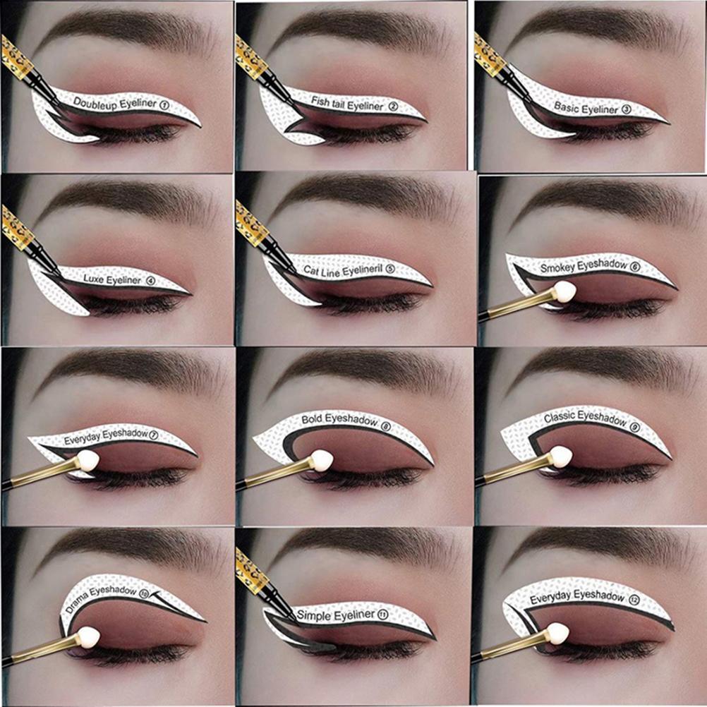 Professionelle Eyeliner-Schablone Lidschatten-Schablonen-Set Vlies Eyeliner-Schablonen-Kit Eyeliner