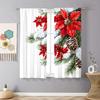 Set Of 2 Artistic Floral Curtains Design Polyesterholiday Winter Window Decor Home Accent Curtain With Rod Pocket Light Filtering Polyester