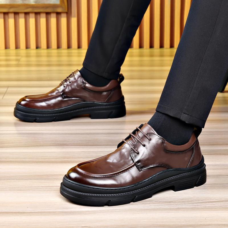 Autumn Business Formal British Casual Big Head Soft Bottom Wedding Groom Suit Small Leather Shoes