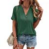 Womens V Neck Cap Sleeve T Shirts Casual Summer Tops Button Short Sleeve Shirts Loose Fit Basic Tees