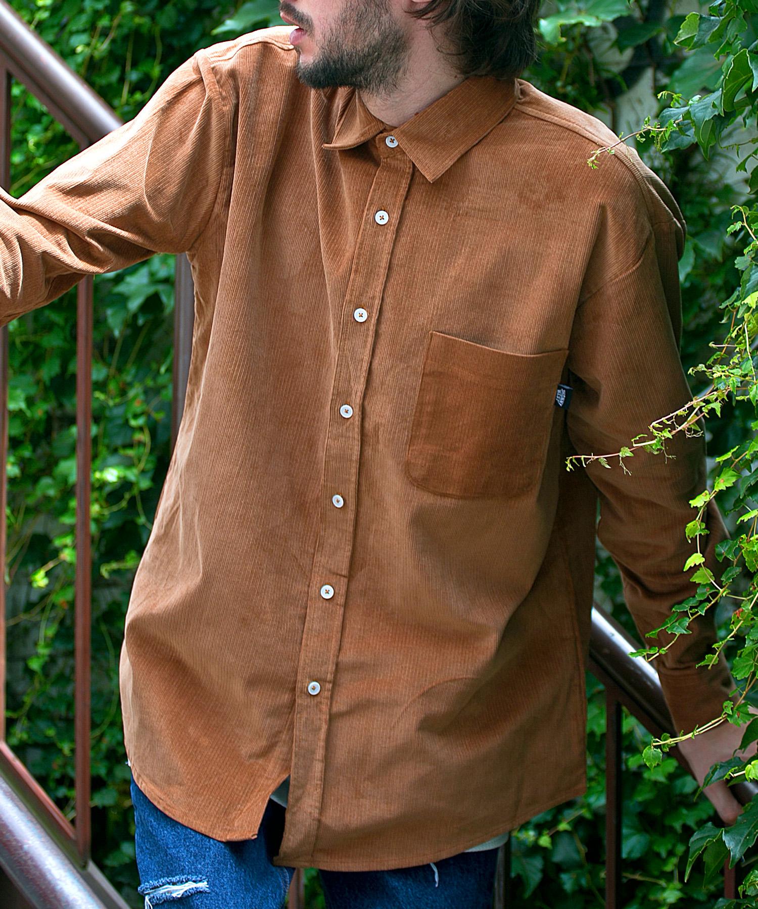 Johnny West Corduroy Loose.Fit Shirts (Camel) 48(95)