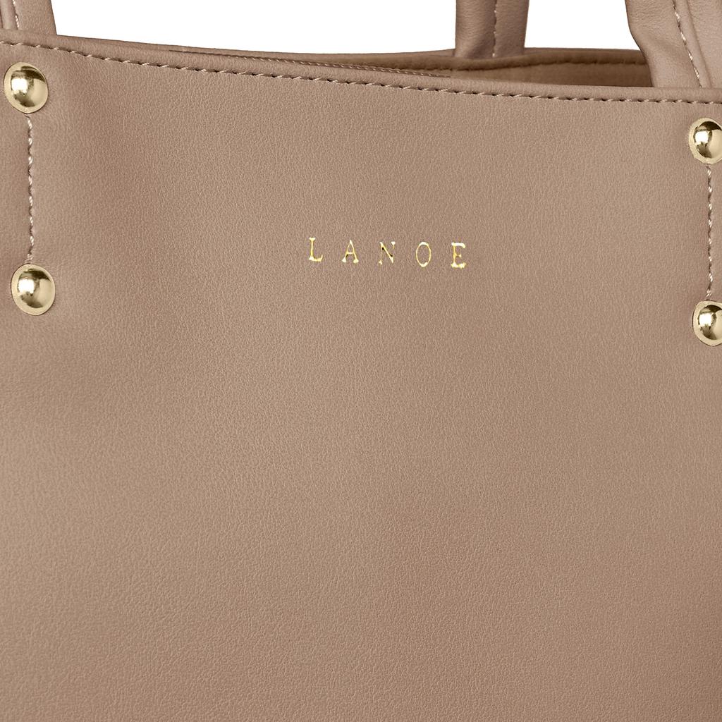 Lanoe G Carrier Tote Bag, Synthetic Leather, with Side Pockets, 37280, Women's, Oak